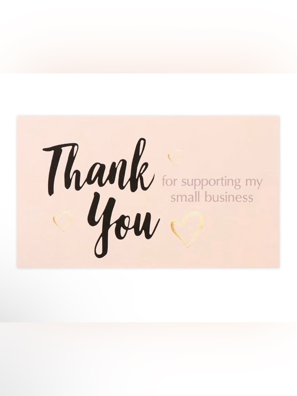 Thank You Card with Gold Hearts - Set of 50